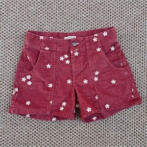 Toad & Co Women’s Coaster Cord Short Size 2 Pink Corduroy Sundown Embroidery